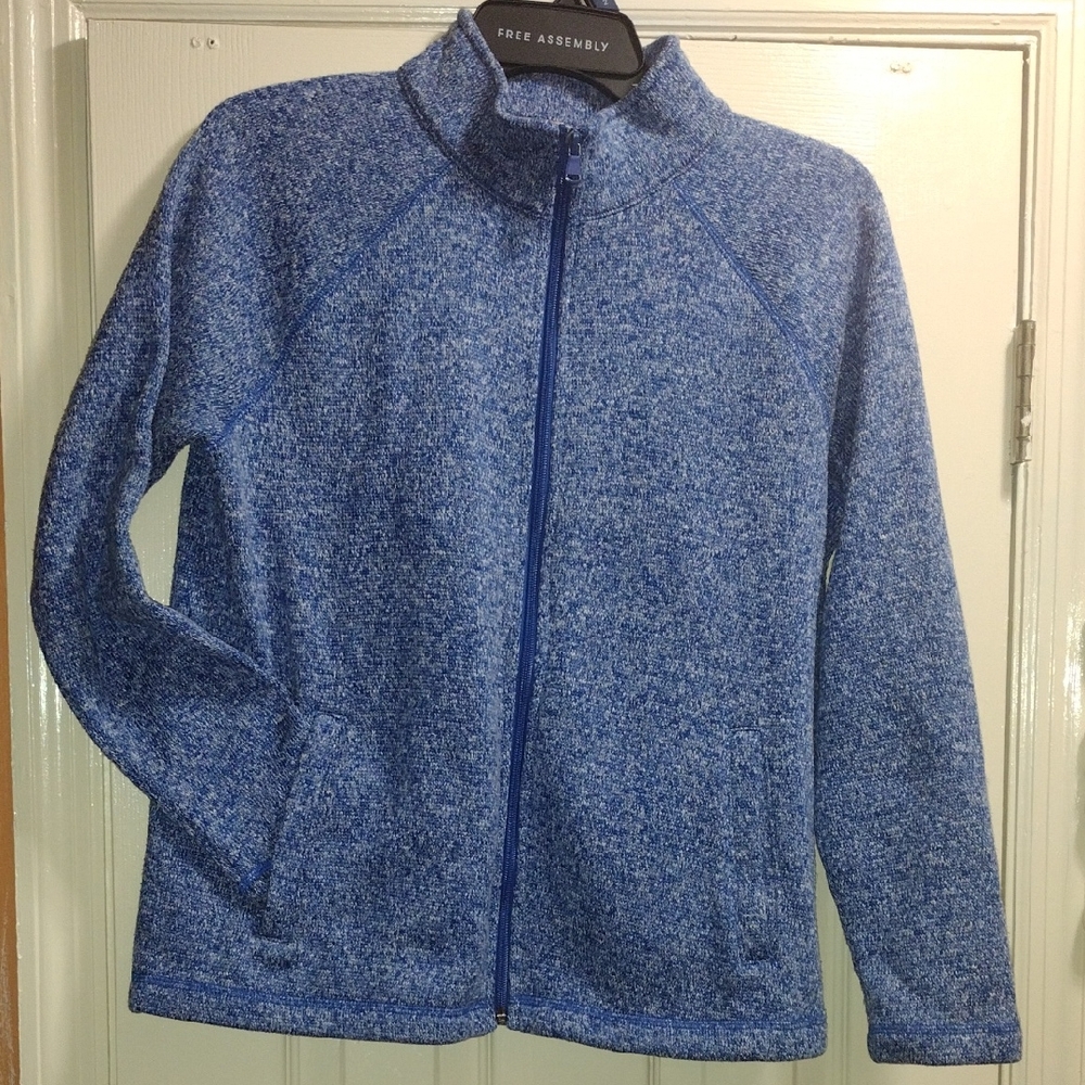 Talbots Women's Heathered Blue  Jacket In Medium Petite